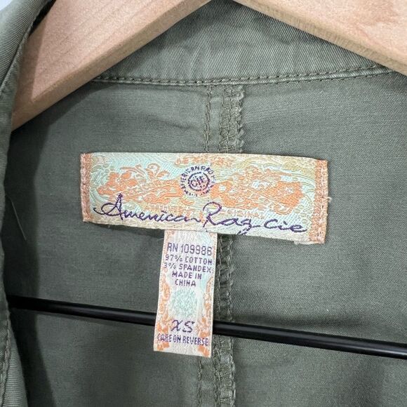 American Rag Army Green Jacket with Buttons XS - Picture 2 of 6